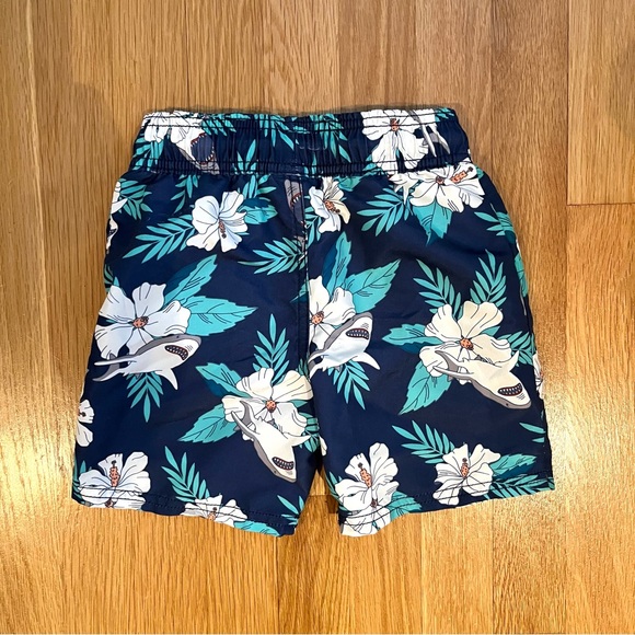 [3 for $15] OSHKOSH Hibiscus Shark Swim Trunks (Size 4T) - Picture 3 of 3